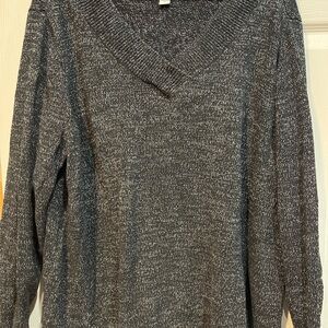 Gray V-Neck Women's Sweater